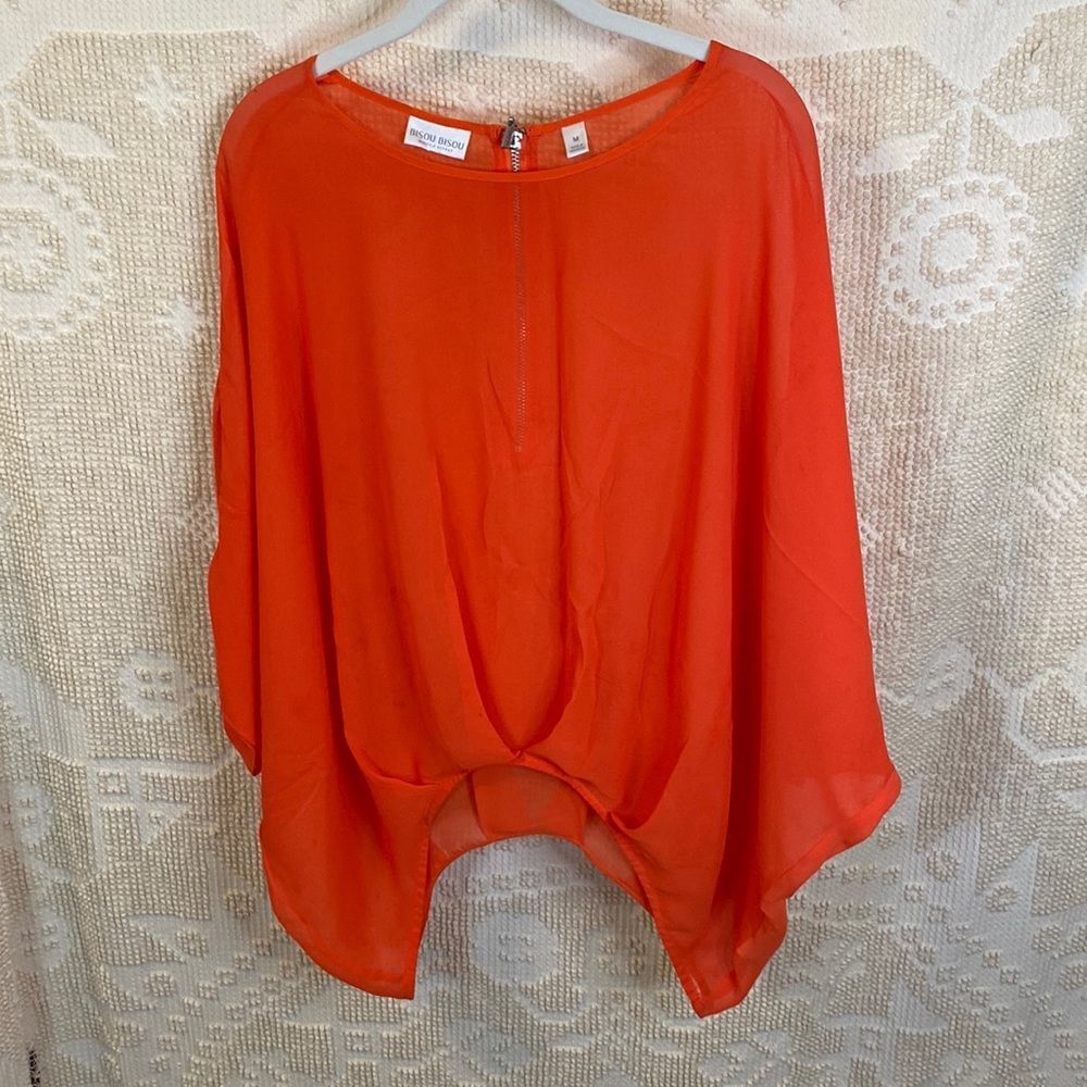 Orange Bisou Bisou Top Sz Med